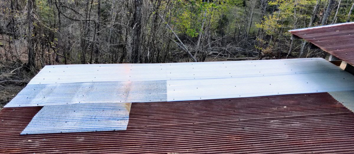 new corrugated roof after