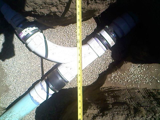 Hand-dug a sewer line
