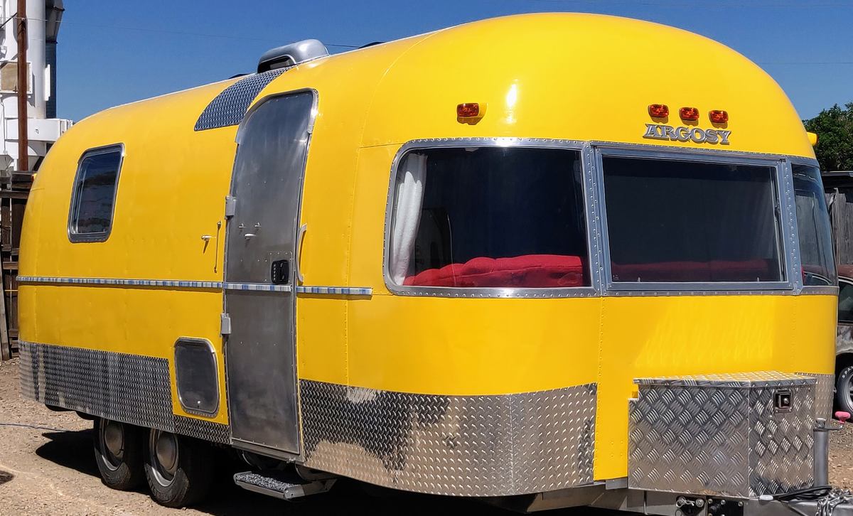 trailer repainted bright yellow